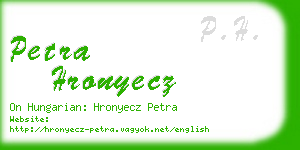 petra hronyecz business card